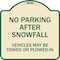 Signmission No Parking After Snowfall Vehicles May Towed or Plowed-In Heavy-Gauge Alum, 18" x 18", TG-1818-23785 A-DES-TG-1818-23785 - alternate 1